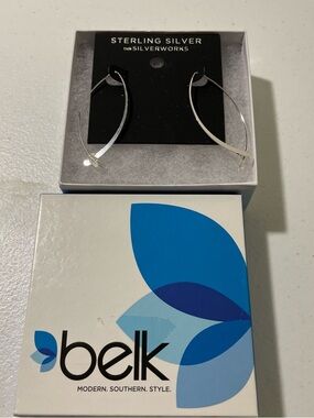 belk Sterling Silver Thin Hoop Earrings in Silver